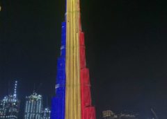 Respectul Emiratelor Arabe Unite pentru România – Burj Khalifa, cea mai înaltă clădire din lume, luminată în tricolorul României cu ocazia Zilei Naționale