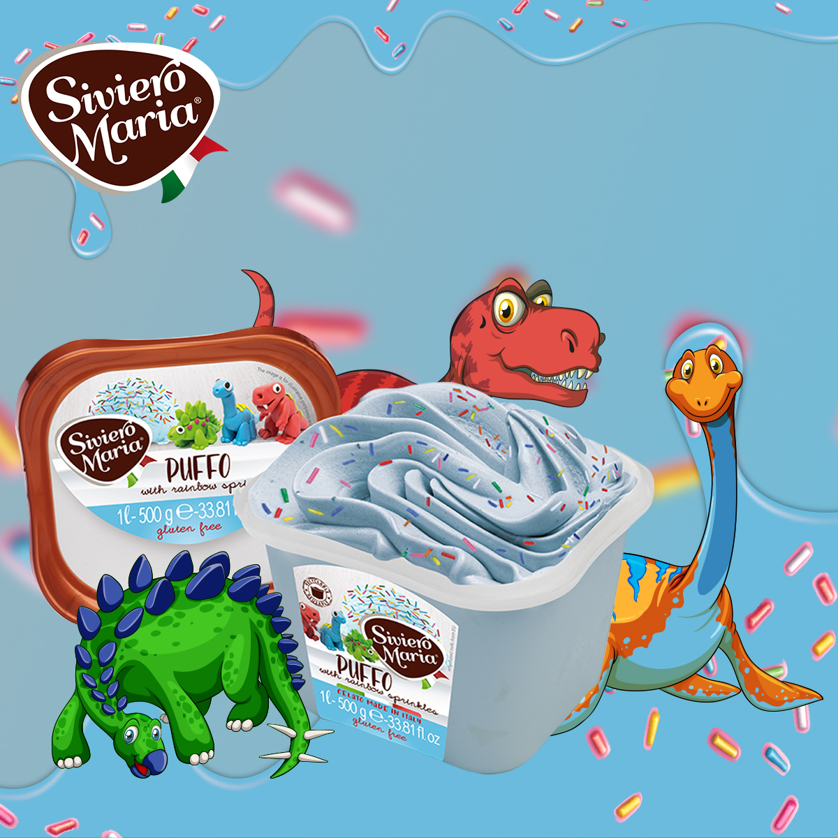 Siviero Maria deschide sezonul de gelato cu noul sortiment Puffo, desprins din desenele animate cu dinozauri (P)