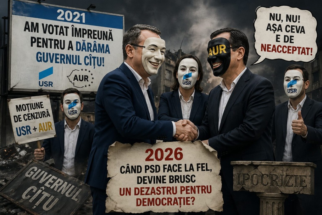 Ipocrizia politică în oglindă: când USR a votat cu AUR era „responsabilitate”, când PSD face același lucru devine „pericol pentru democrație”