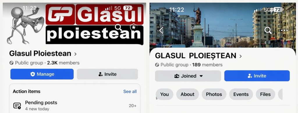 Posibilă confuzie pe Facebook: identitatea grupului „Glasul Ploieștean” a fost copiată de un grup nou înființat