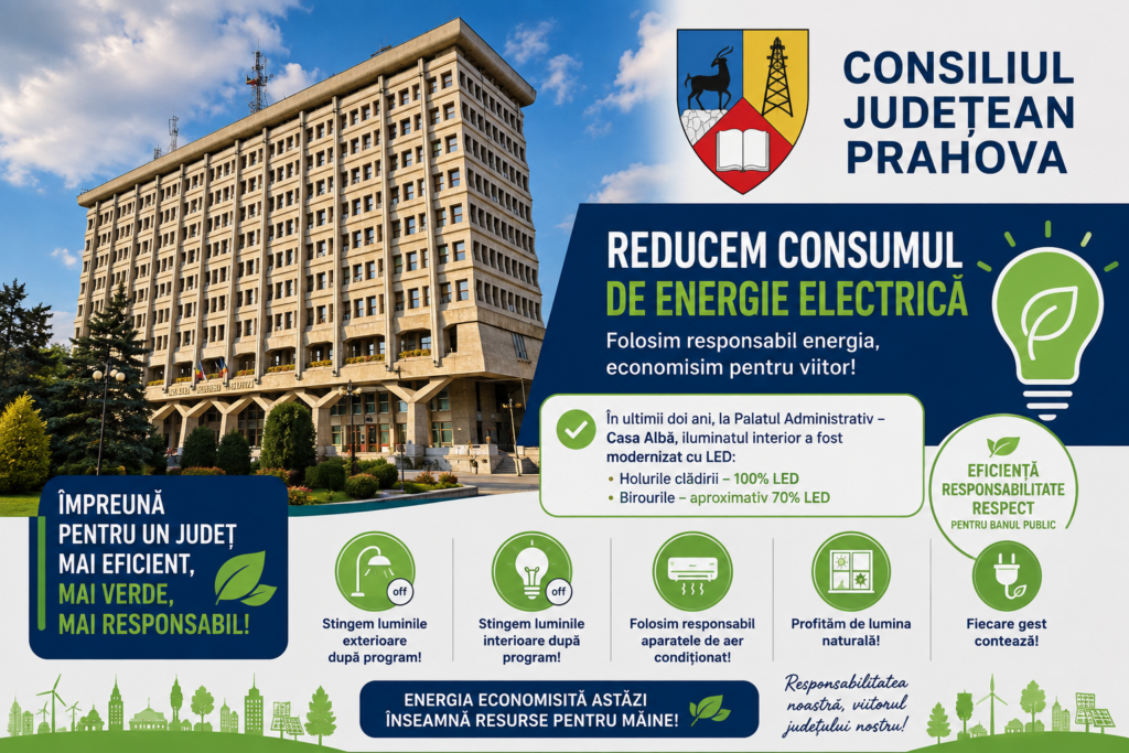 Consiliul Județean Prahova reduce consumul de energie electrică