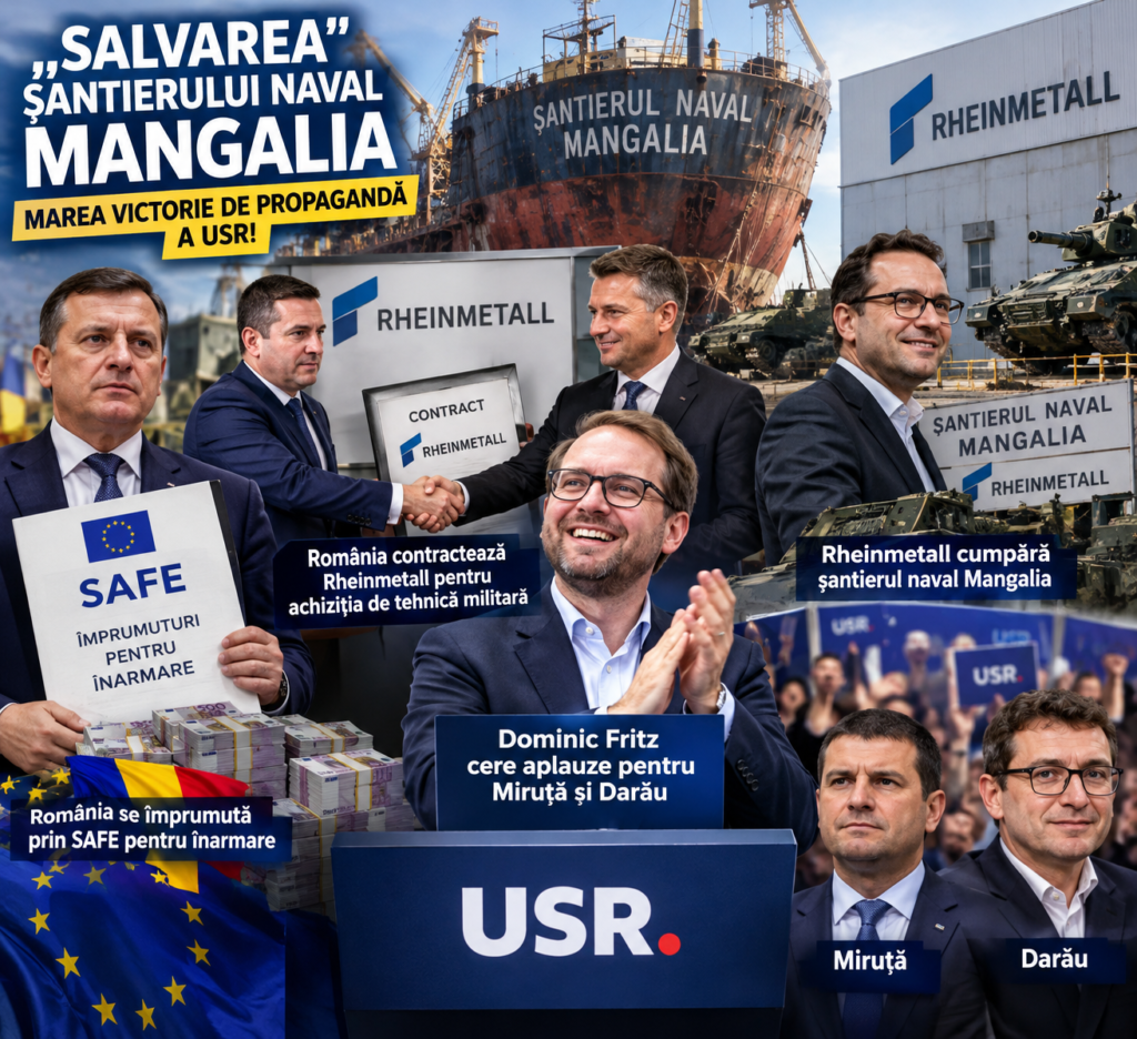 „SALVAREA” ȘANTIERULUI NAVAL MANGALIA, MAREA VICTORIE DE PROPAGANDĂ A USR! România se împrumută pentru înarmare, Rheinmetall cumpără șantierul, iar Dominic Fritz cere aplauze